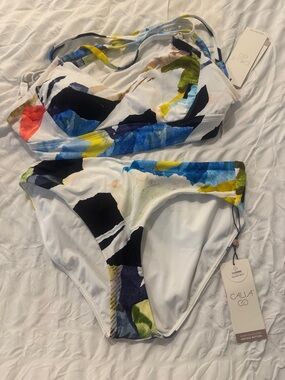 Calia Women's Painted Floral Bikini Set - White Multi